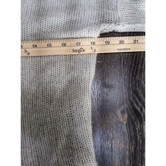 DKNY Pure 100% Cashmere Sweater Heather Gray Size S Cowl Neck Classic Boxy 199 - Picture 6 of 7